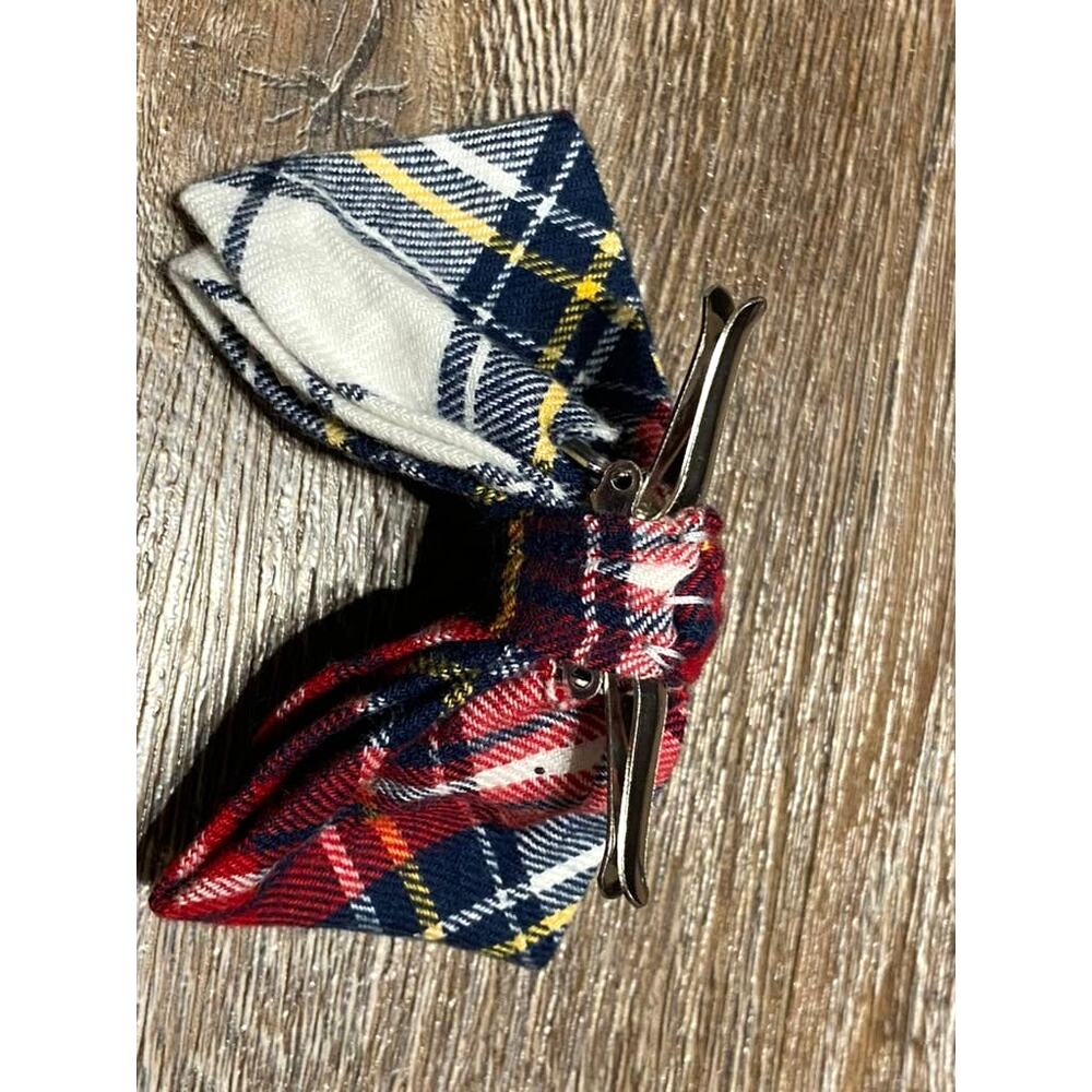 Clip-On BowTie Suspenders Set‎ Plaid Corduroy -Blue-Boys Holiday Christmas - Picture 6 of 6